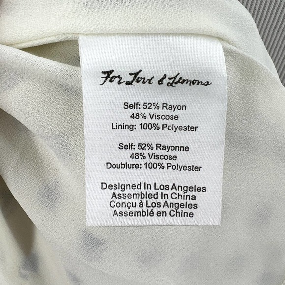 For Love & Lemons Womens Sweetheart Mini Dress Creme Beige Size Large - Picture 11 of 12